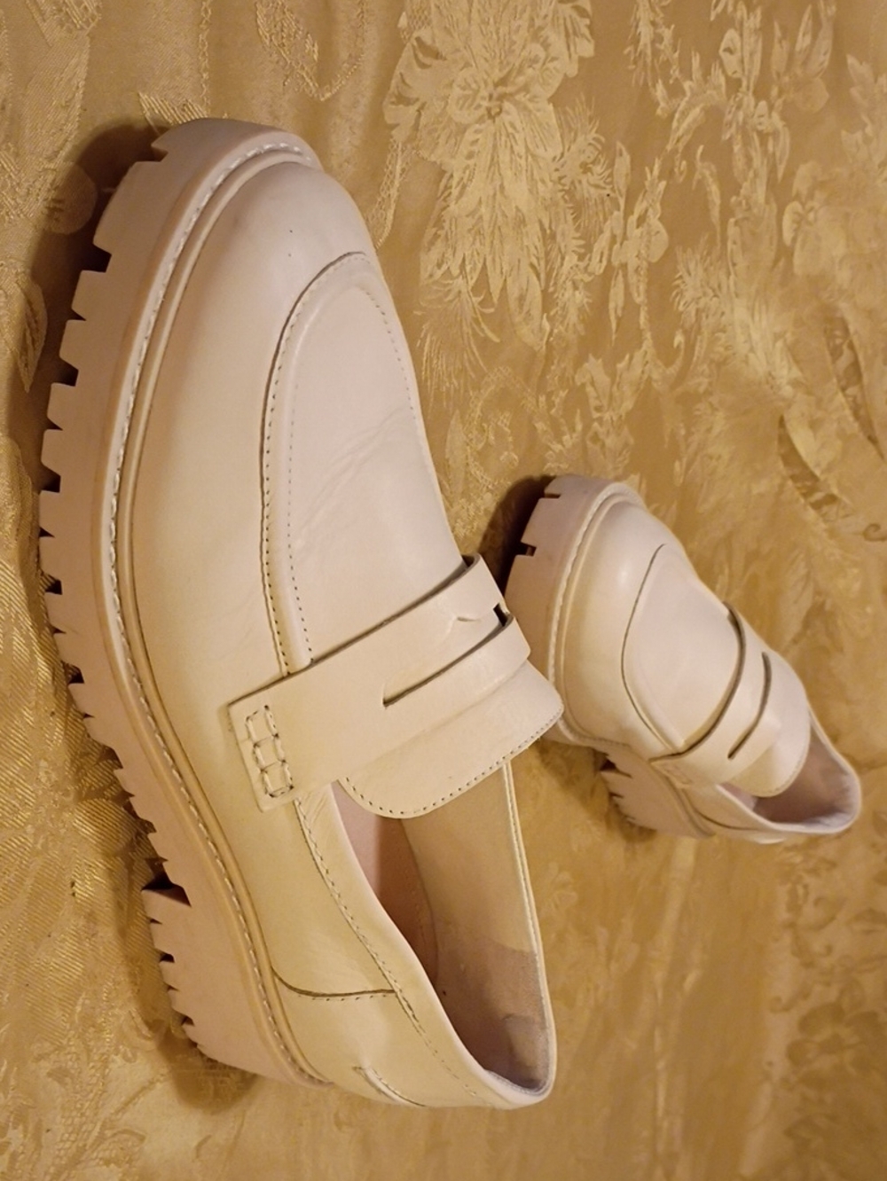 SCHUTZ Cream Women's Penny Loafers Made In Brazil Women's 9.5